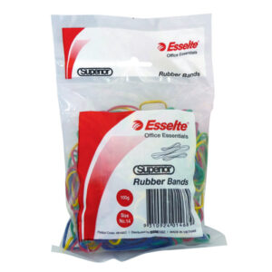 Esselte Superior Rubber Bands No. 14 Colour 100GM Bag Assorted