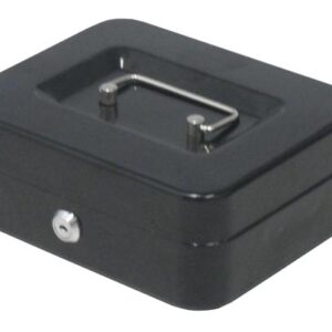 Italplast Metal Cash Boxes Black 8"" 200L X 160W X 75H MM