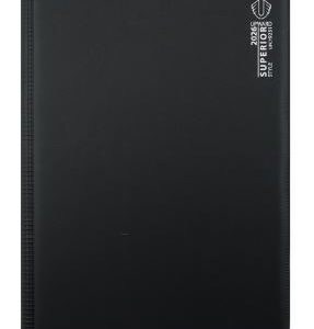 Upward 2026 A4 Day To Page Superior Diary Black Pvc Cover Wiro Bound