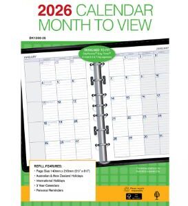 Monthly Dated DK1300-26 Debden Dayplanner Desk Refill 2026