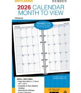 Monthly Dated PR2300-26 Debden Dayplanner Personal Refill 2026