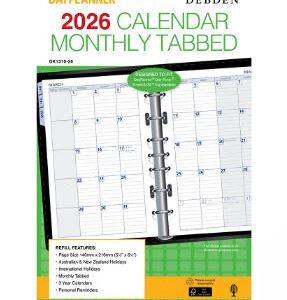 Monthly Dated Refill 2026 Debden DK1310-26 7 Ring