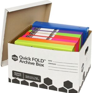 Marbig Quickfold Strong Archive Box Outside dimensions 420L x 320W x 260Hmm