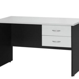 Student Desk With Drawers White with Grey Ironstone 1200mm W X 600mm D x 730mm H