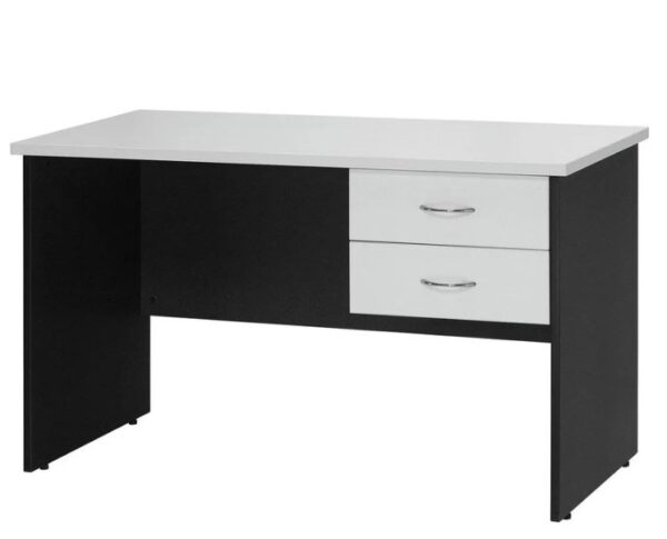 Student Desk With Drawers White with Grey Ironstone 1200mm W X 600mm D x 730mm H