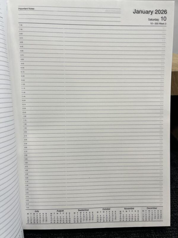 Cumberland Casebound Diary A4 2 Pages To A Day 15 Min Appointments 2026 - Sold Out for 2026 - Image 2
