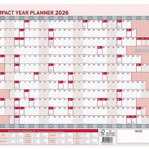 Sasco 2026 Year Wall Planner & Kit Compact/Workstation 594 X420MM