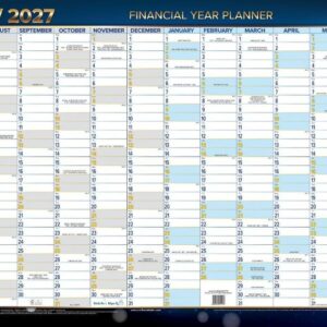 Wall Planner Writeraze Debden Financial 500mmx700mm Unframed 26-27
