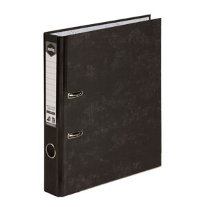 Marbig Half Arch File A4 50MM Board Mottled Black- Accomodates Extra Wide Dividers