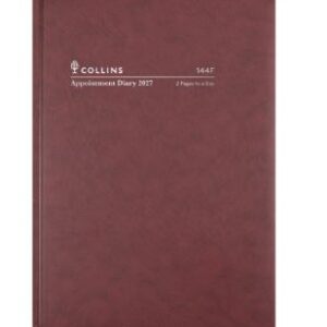 Diary 2027 Collins A4 Appointment 2 Pages Per Day 15Min Burgundy 144F.P78-27