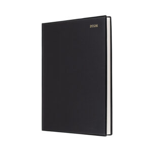 Collins Belmont Padded Diary A4 Day To A Page Black 2026 30 Min Appt 8:00Am-6:00Pm 147.V99-26