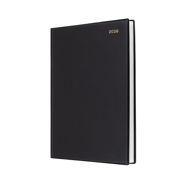 Collins Belmont Padded Diary A4 Day To A Page Black 2026 30 Min Appt 8:00Am-6:00Pm 147.V99-26