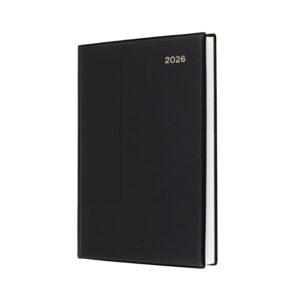 Collins Belmont Padded Diary A5 1 Day To A Page Black 2026 1 Hour Appt 7:00Am-8:00Pm