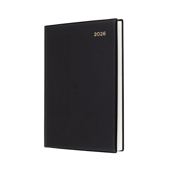 Collins Belmont Padded Diary A5 1 Day To A Page Black 2026 1 Hour Appt 7:00Am-8:00Pm