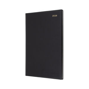 Collins Belmont Padded Diary A4 2 Days To A Page Black 2026 1 Hour Appt 8:00Am-5:00Pm 247.V99-26