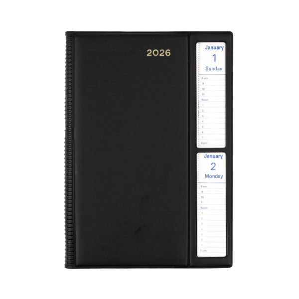 Collins Belmont Padded Diary A5 Two Days To A Page Window Black 2026 287W.V99-26 - Image 2