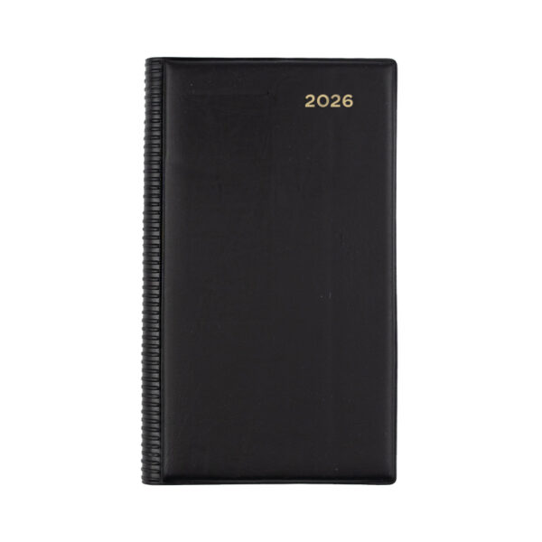 Diary 2026 Belmont Padded Octavo Day To Page Monthly Tabs Black 130X190MM 61PA.V99-26 - Image 2