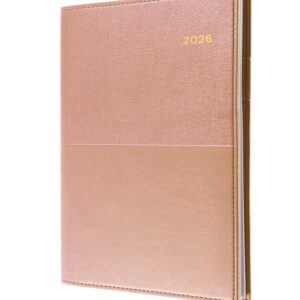 Collins Vanessa Rose Gold Diary A5 Day To Page 1 Hour 2026 Spiral 185.V49-26