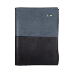 Collins Vanessa Diary Black A5 Two Days To A Page 1 Hour 2026 Spiral Bound 285.V99-26