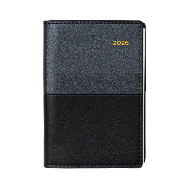 Collins Vanessa 355 Diary Black B7R Week To An Opening 80X125MM 2026 Spiral Bound 355.V99-26