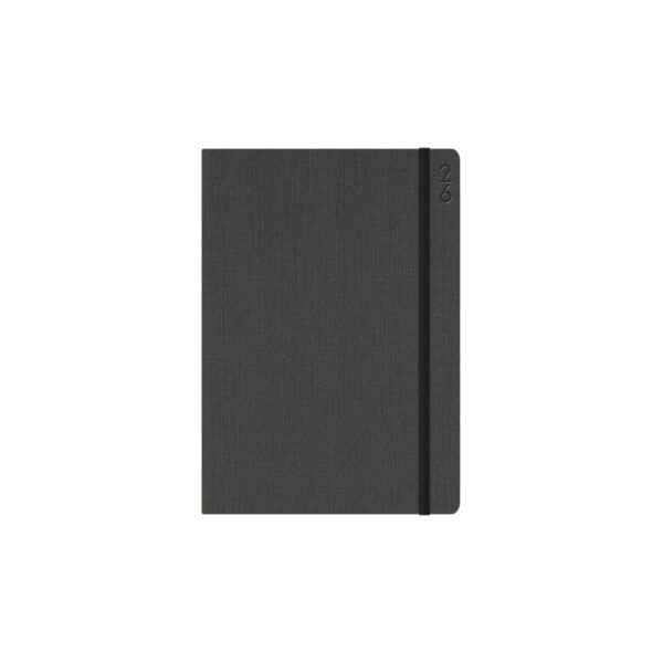 Debden Designer Diary A5 Week To View D38.P98-26 Charcoal Textured Fabric 2026 - Image 2