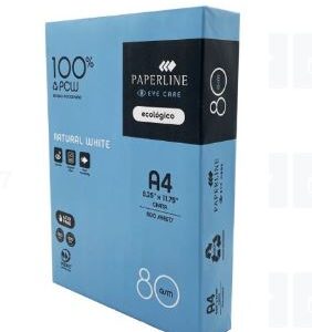 COPY PAPER PAPERLINE A4 80GSM EYE CARE WHITE 100% PEFC RECYCLED BOX OF 5 REAMS