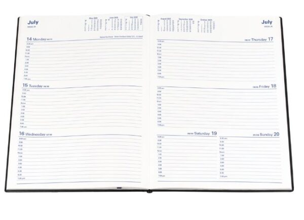 Collins Belmont Diary A4 Week To An Opening Black 2026 8:00Am-7:00Pm 347.V99-26 - Image 2