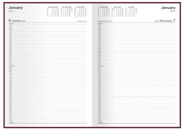 DIARY 2027 COLLINS APPOINTMENT A4 140.P78 1DTP BURGUNDY - Image 2
