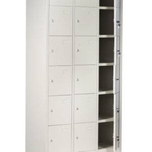 18 DOOR METAL STORAGE LOCKER – LIGHT GREY (WIDE FORMAT) GOPHD-LK318S
