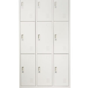 9 DOOR METAL STORAGE LOCKER – LIGHT GREY (WIDE FORMAT) GOPHD-SLK309S