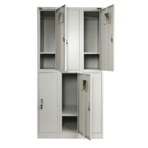 6 DOOR METAL STORAGE LOCKER – LIGHT GREY (EXTRA WIDTH) GOPHD-LK306S Supplied with 2 Keys