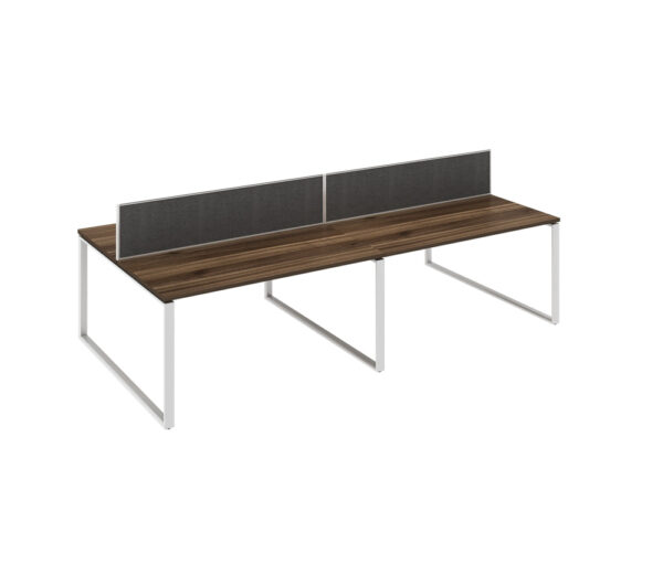 WorkSmart Series Double-Sided Desks with Desktop and Screen - Loop Frame - Image 3