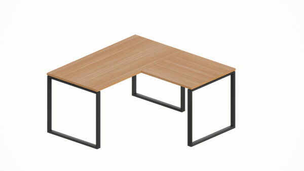 WorkSmart Series Single Corner Workstation Loop-Frame with Desktop - Image 2