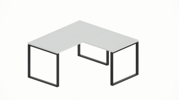 WorkSmart Series Single Corner Workstation Loop-Frame with Desktop - Image 3