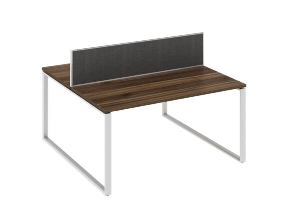 WorkSmart Series Double-Sided Desks with Desktop and Screen - Loop Frame