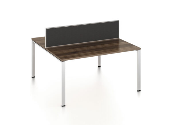 WorkSmart Series Double-Sided Desk with Desktop and Screen - U Frame
