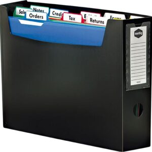 Marbig Portable File Organiser Black Includes 10 durable files with labels