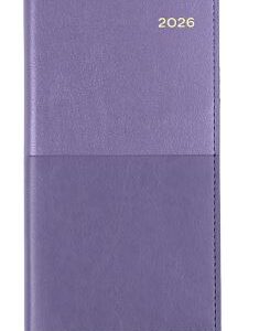 Vanessa 375 B6/7 Slimline Lilac Purple Diary 2026 Spiral Bound Landscape 375.V55-26