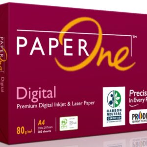 Paperone Digital A4 210x297mm 80GSM White Copy Paper Carbon Neutral and PEFC-certified Box 5 reams