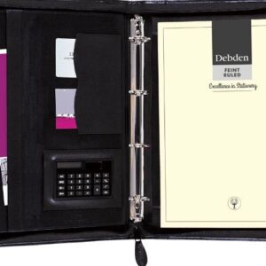 Collins Debden A4 4 Ring Binder Zip Around PU Compendium Black