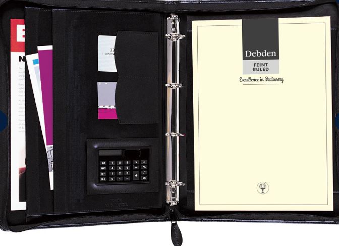 Collins Debden A4 4 Ring Binder Zip Around PU Compendium Black ...