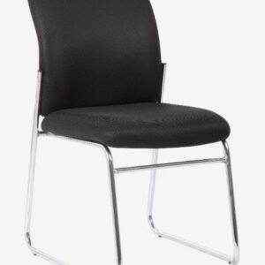 Barossa Visitor Chair Black Fabric Back and Seat Chrome Steel Frame Assembled