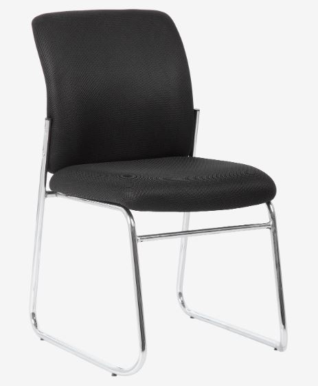 Independent Office Solutions - Barossa Visitor Chair Black Fabric Back and Seat Chrome Steel Frame Assembled Barossa Visitor Chair Black Fabric Back and Seat Chrome Steel Frame Assembled